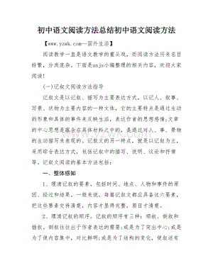 初中语文阅读方法总结初中语文阅读方法.doc